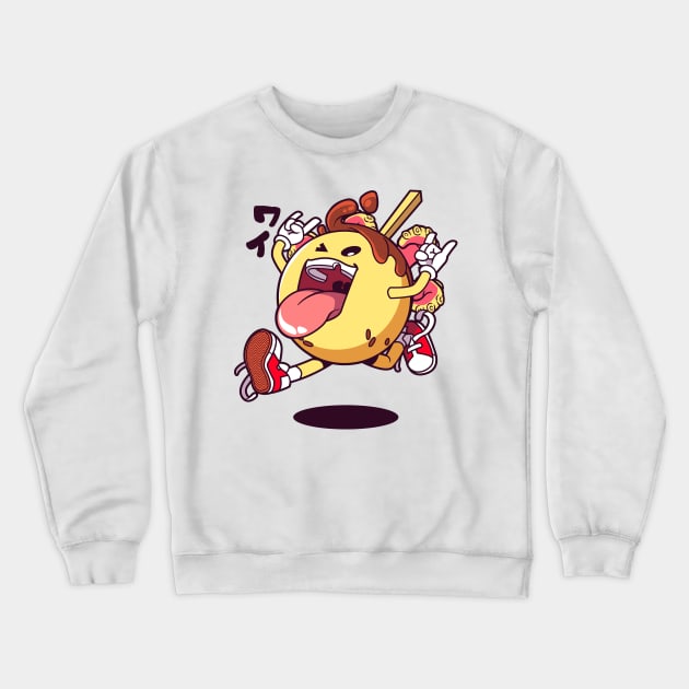 Takoyaki Jump Crewneck Sweatshirt by mankeeboi